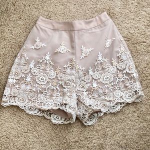 LC Sequin Mesh Lace Shorts Size 2 | Lauren Conrad